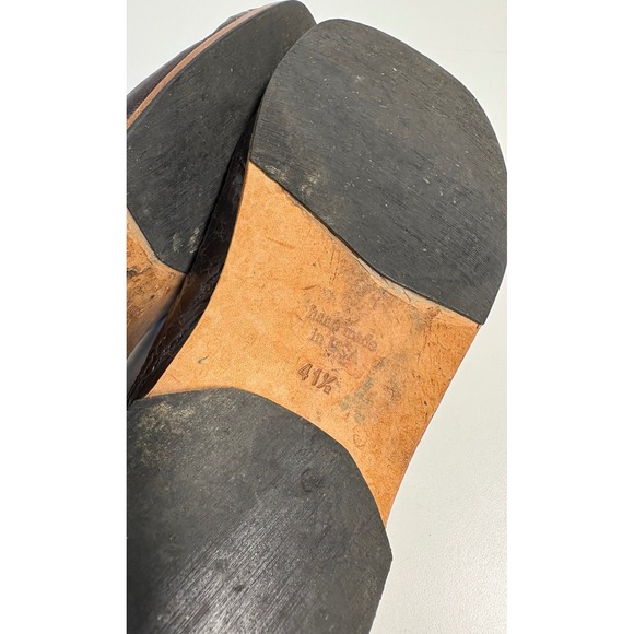 Cydwoq Brown Distressed Leather Lace Up Ankle Boots Women's Size 41.5 Handmade - Picture 5 of 11